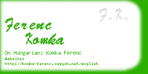 ferenc komka business card